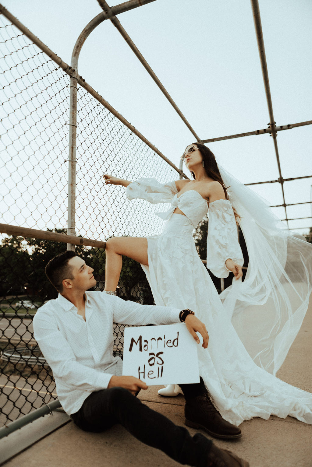 Couple elopements on interstate overpass